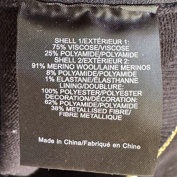 Tory Burch Hollis Cosmic Floral Velvet Foiled Gold Metallic Sweater - Picture 7 of 8